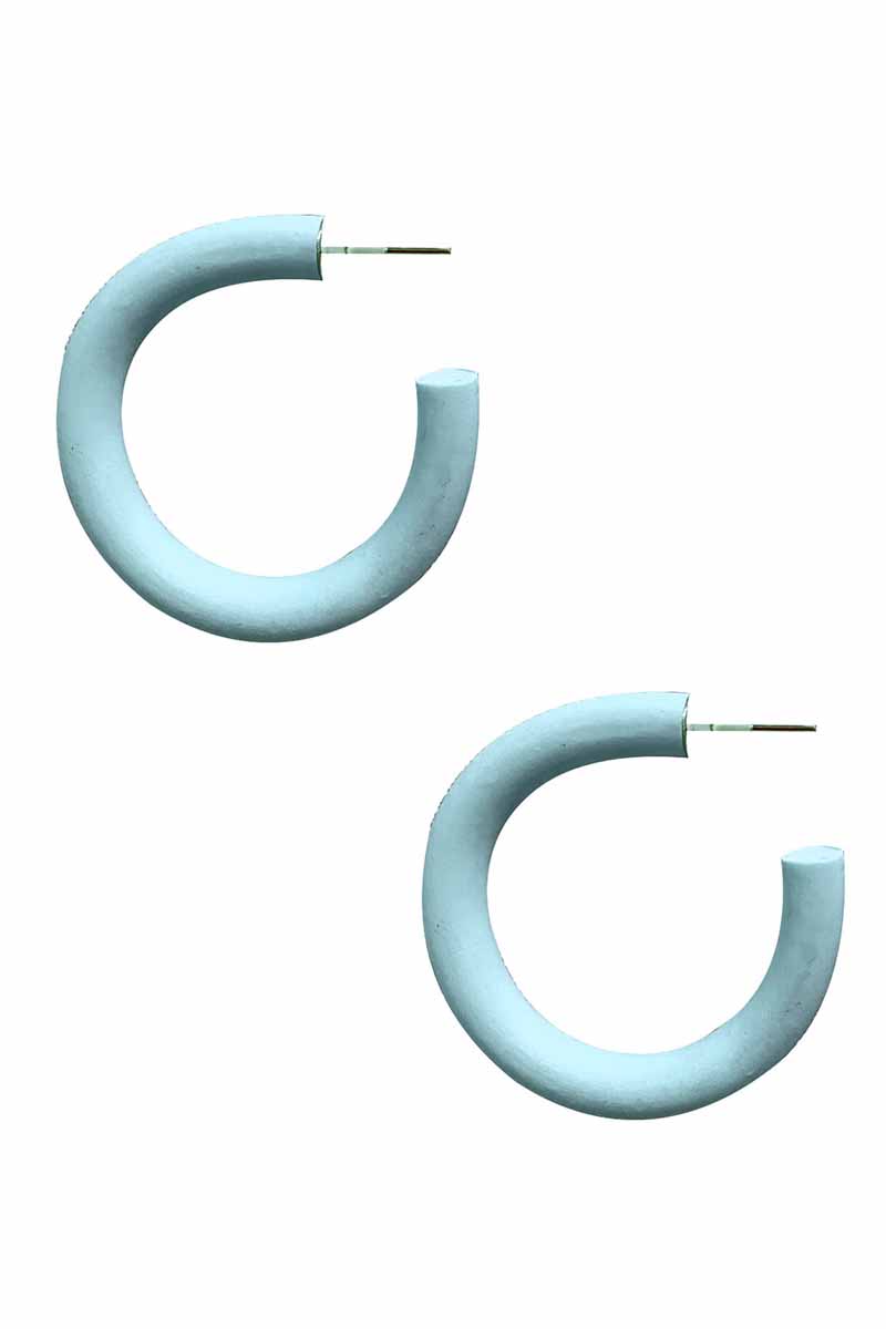 FASHION CLAY RUBBER HOOP EARRING