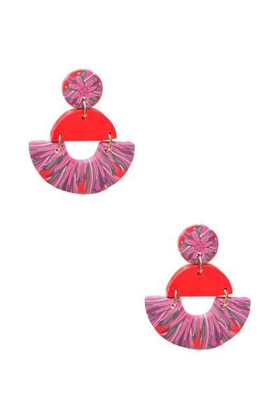 RUBBER TASSEL PATTERN DROP EARRING