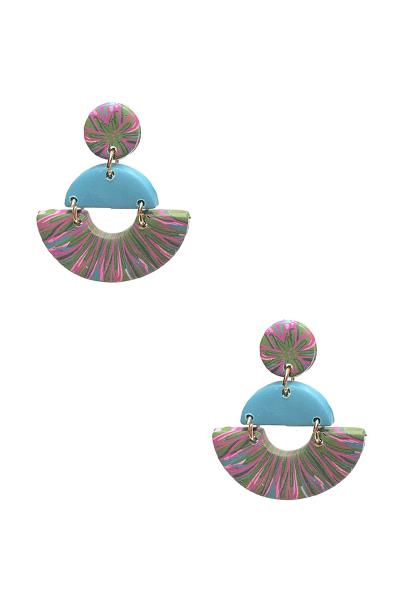 RUBBER TASSEL PATTERN DROP EARRING