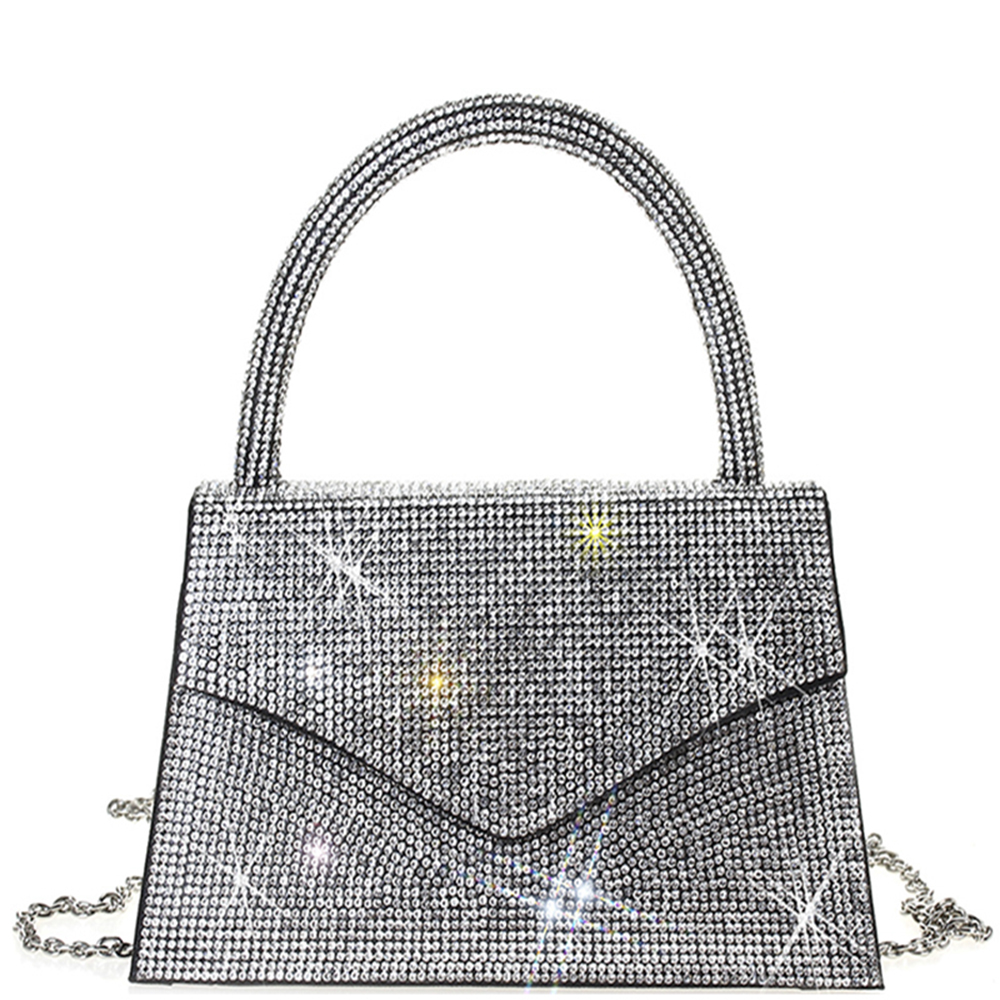 FULL RHINESTONE HANDLE TOTE BAG