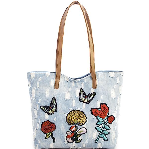 ROSE BUTTERFLY TOTE BAG