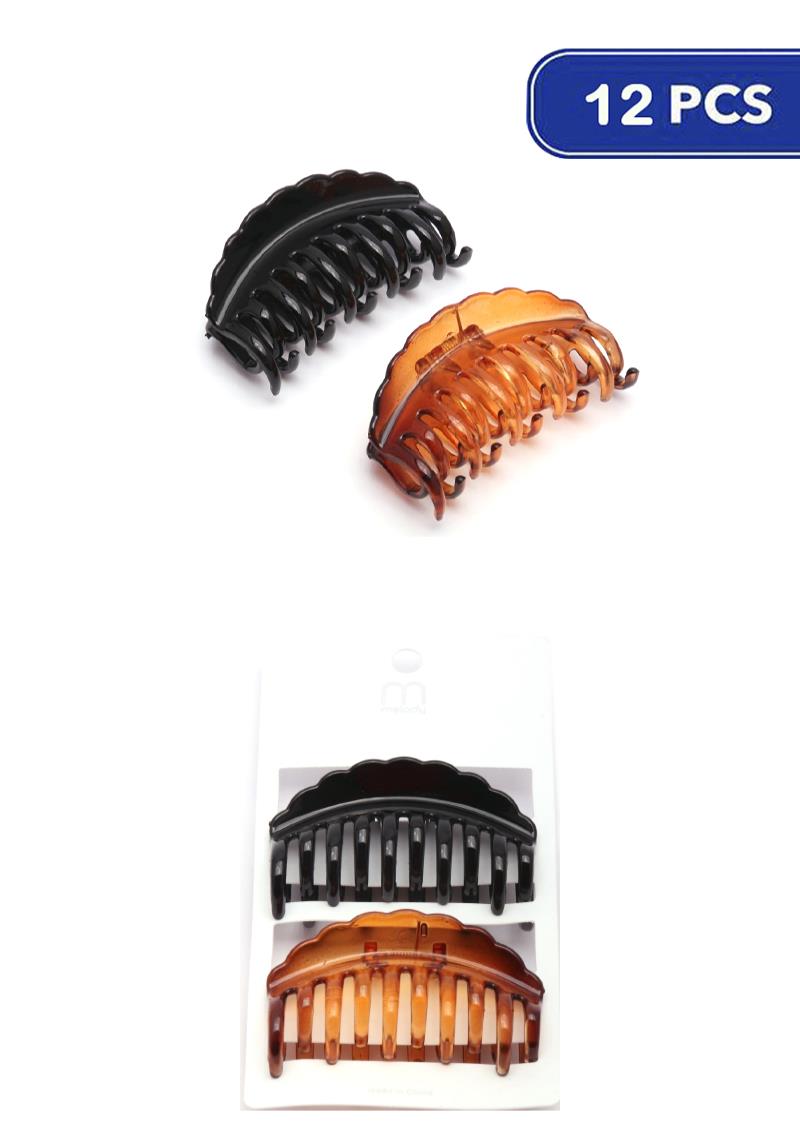 FASHION HAIR CLAW JAW CLIPS 2 PC SET (12 UNITS)