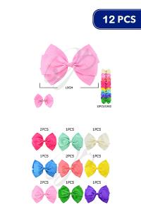 FASHION RIBBON HAIR BOW (12 UNITS)