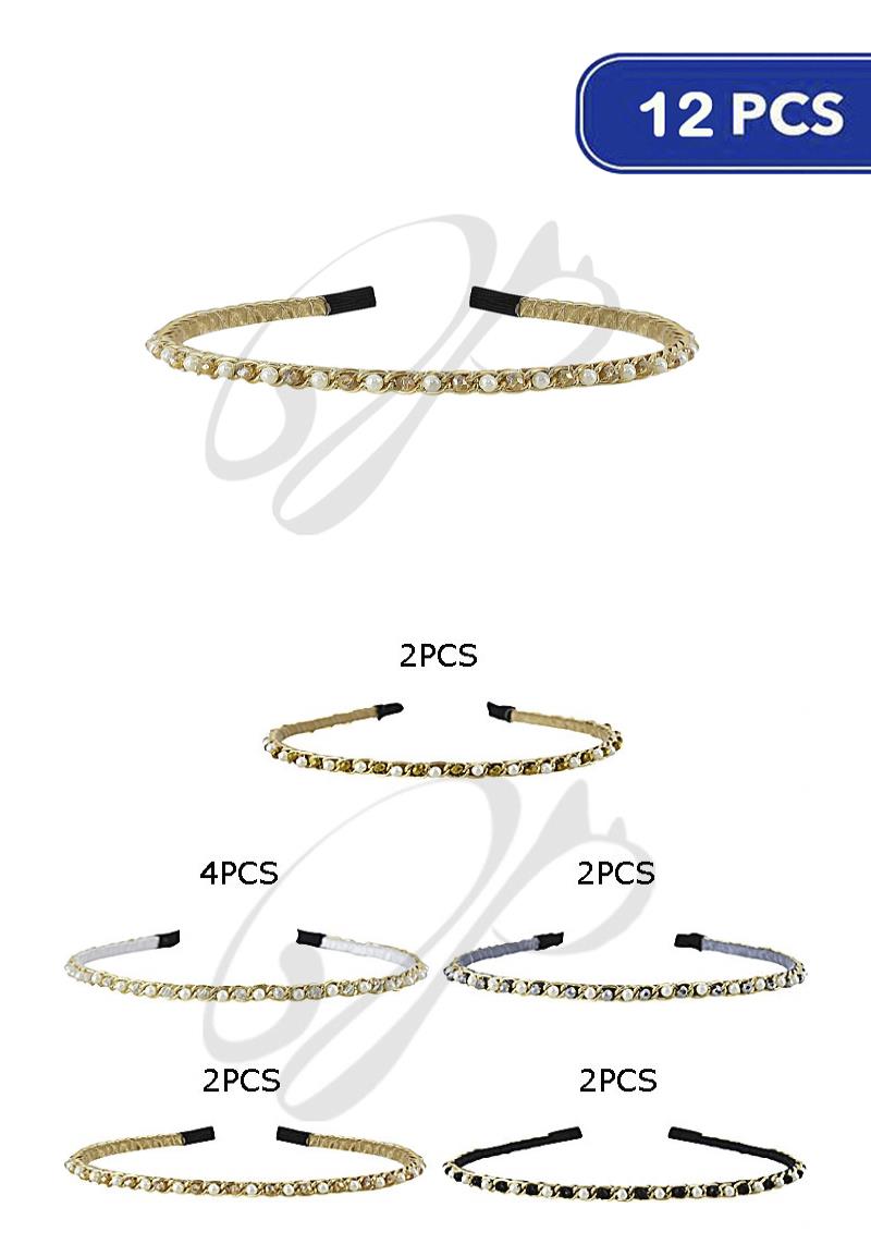 FASHION PEARL HEADBAND (12 UNITS)