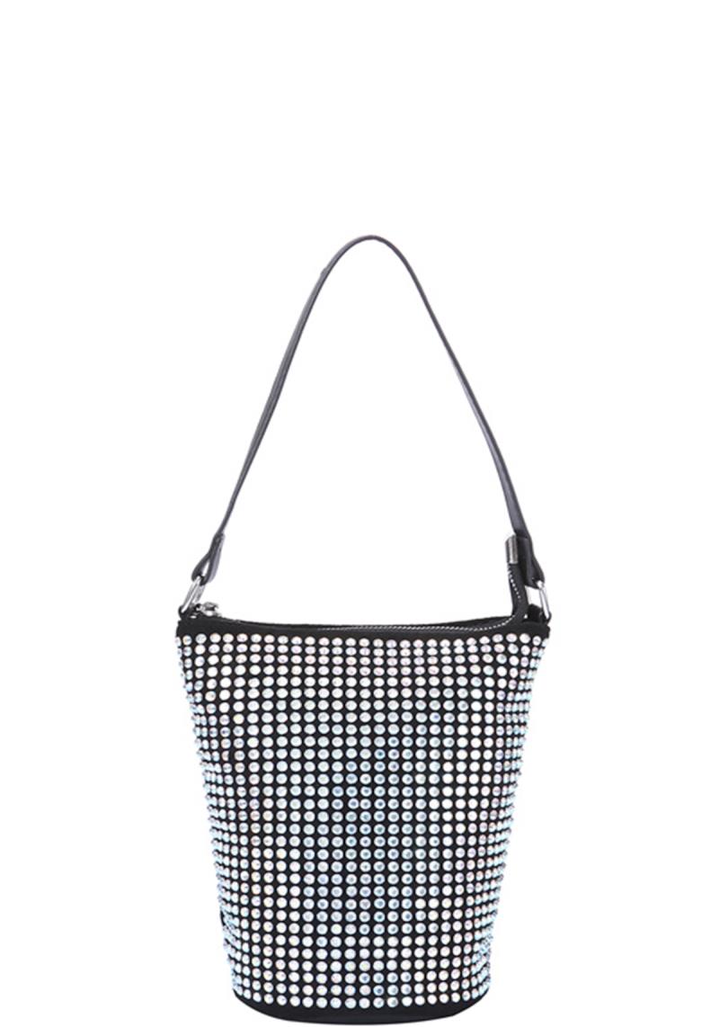 FASHION RHINESTONE HANDLE TOTE BAG