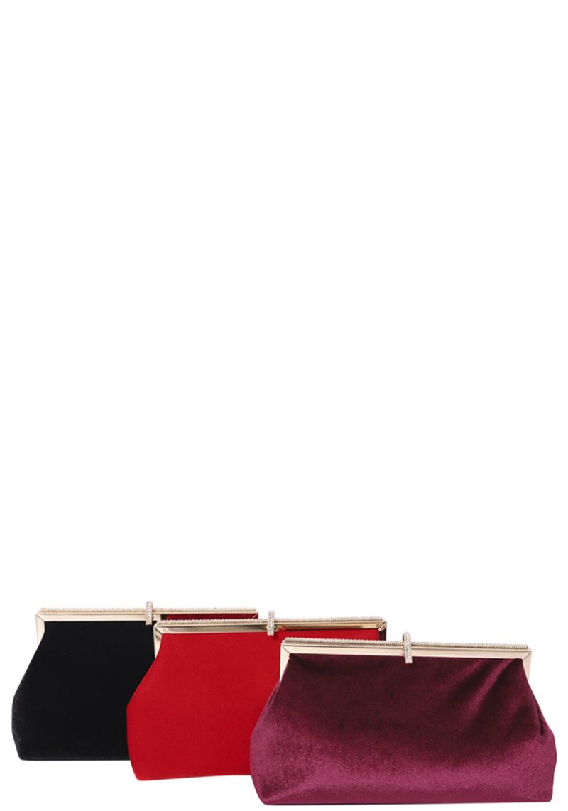CHIC SOFT SMOOTH METAL CLUTCH BAG