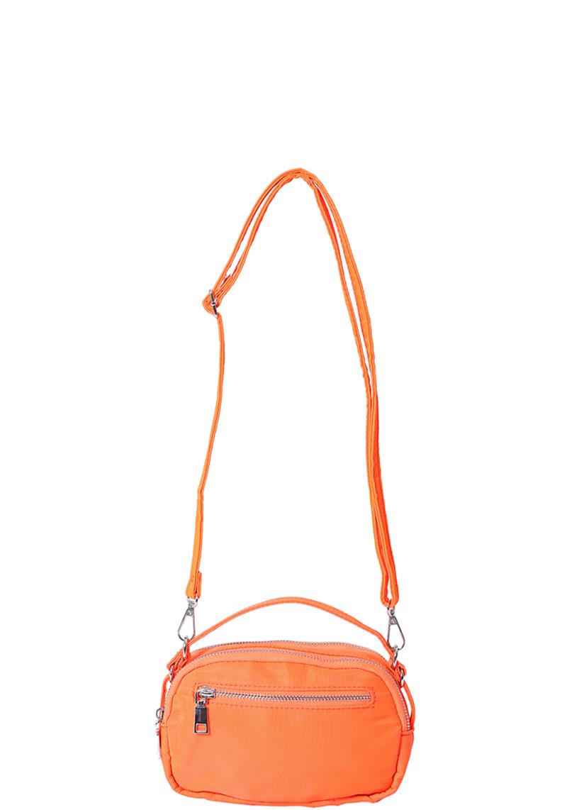 FASHION SMOOTH NYLON ZIPPER HANDLE CROSSBODY BAG