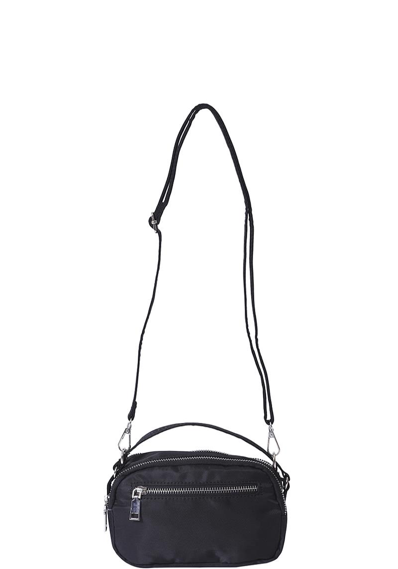 FASHION SMOOTH NYLON ZIPPER HANDLE CROSSBODY BAG
