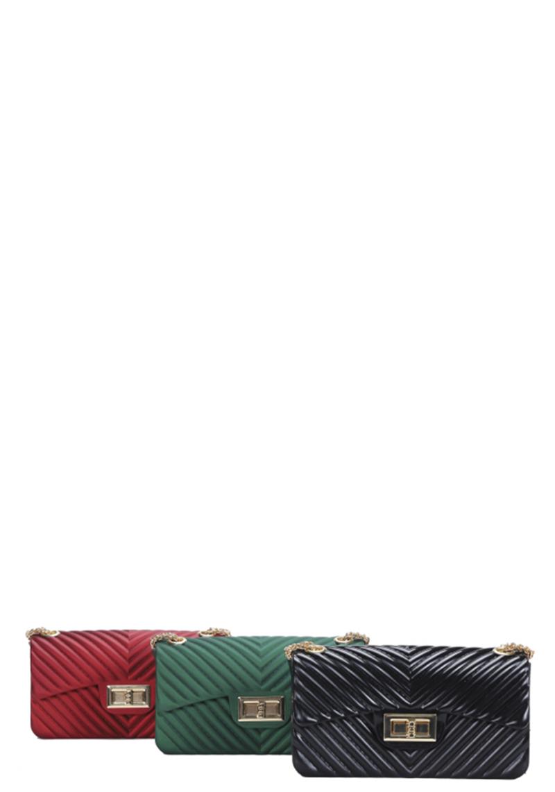 SMOOTH TENDER JELLY FASHION RAINBOW DESIGN CROSSBODY BAG