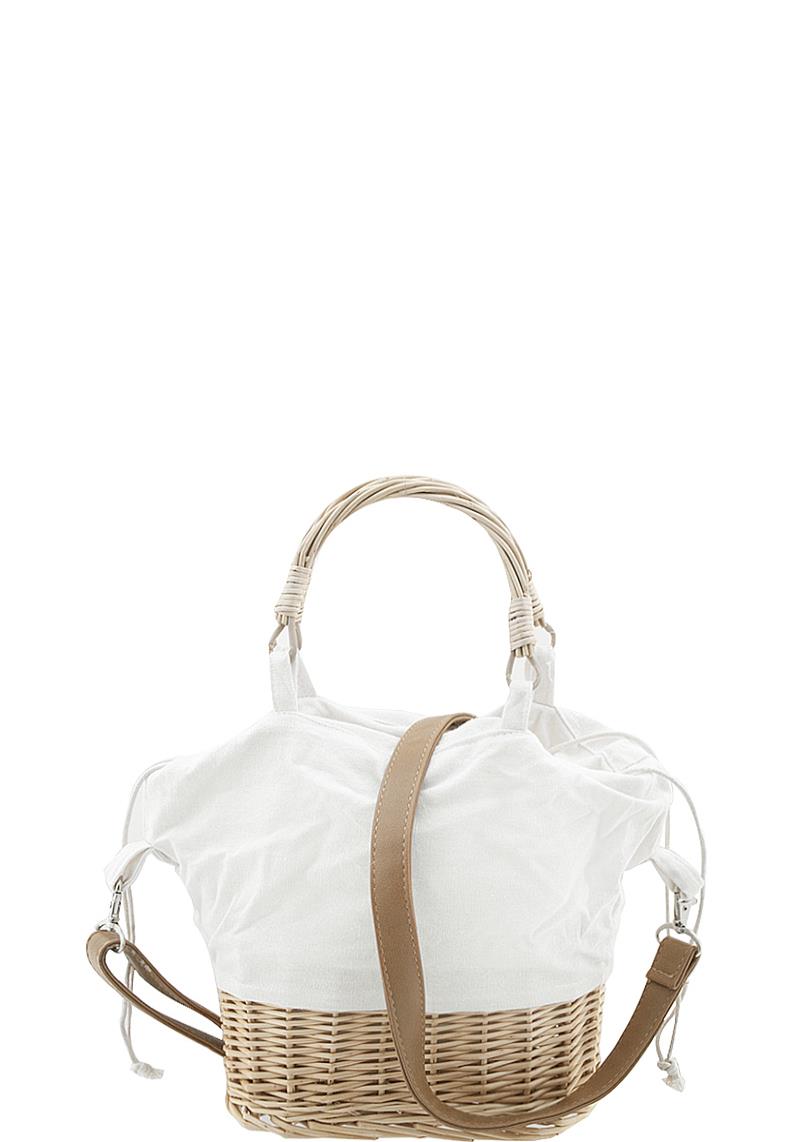 TWO TONE BAMBOO DESIGN TOTE BAG