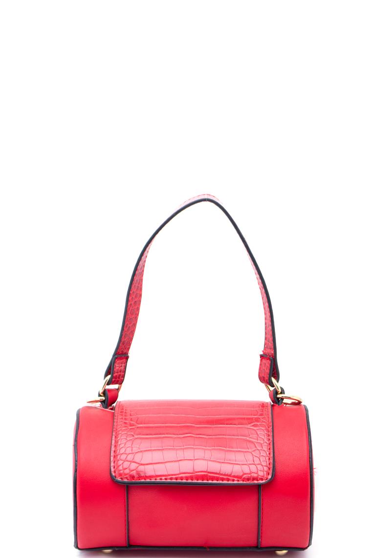 FASHION ROUND CROC TEXTURE SHOULDER BAG