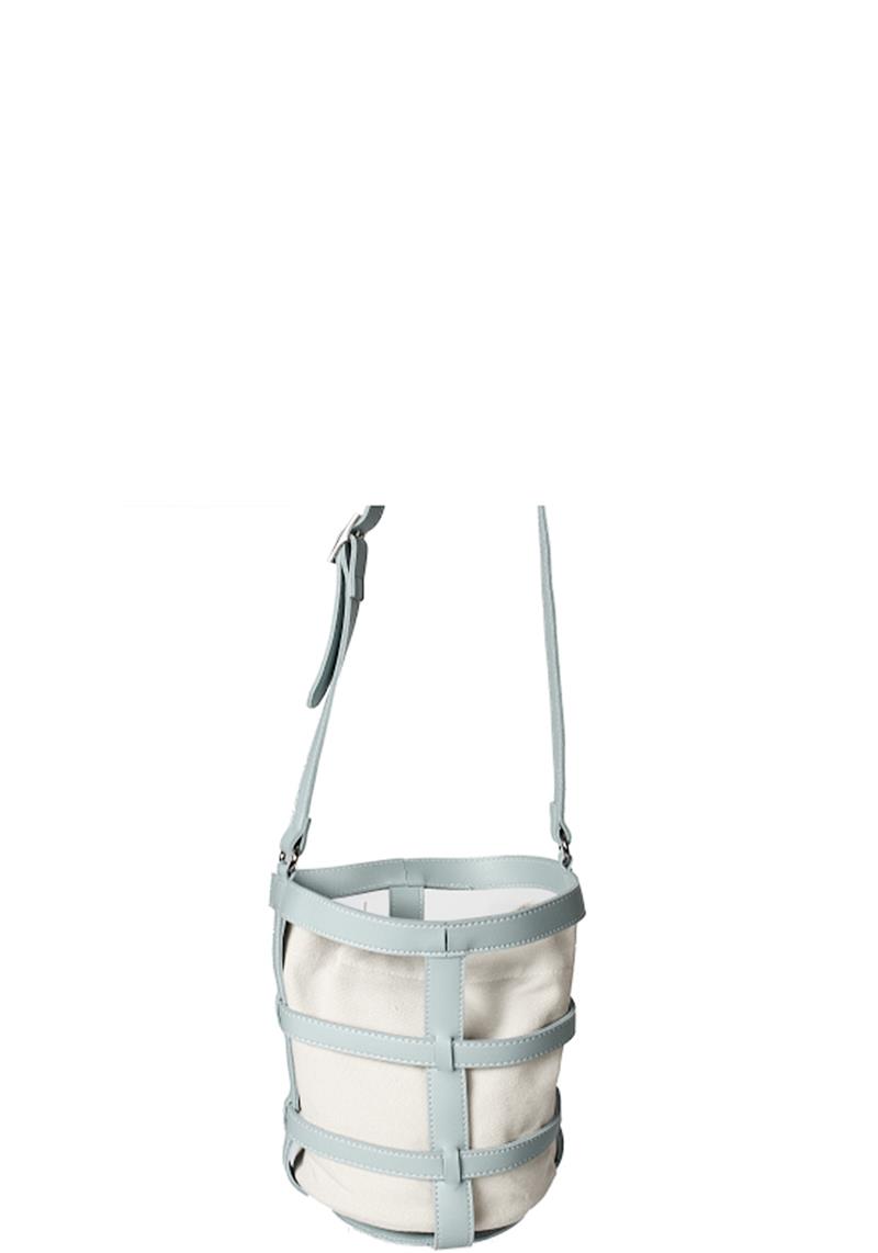 STRIPE TWO TONE PATTERN DESIGN CYLINDER SHAPE CROSSBODY BAG