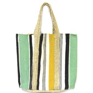STRIPE JUTE TOTE BAG