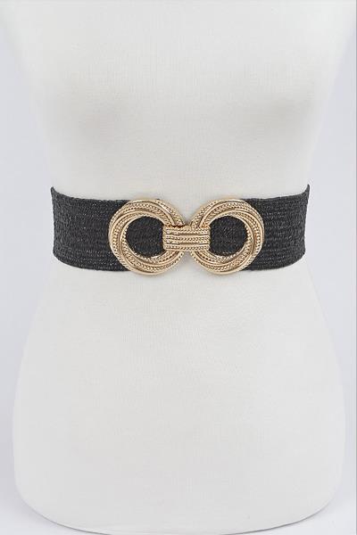 METAL Oo PLUS SIZE STRETCH STRAW BELT