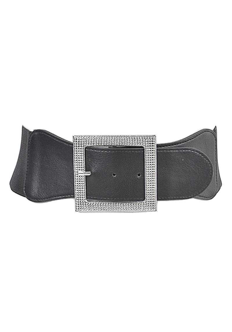 FASHION RHINESTONE ELASTIC SQUARE WAIST BELT