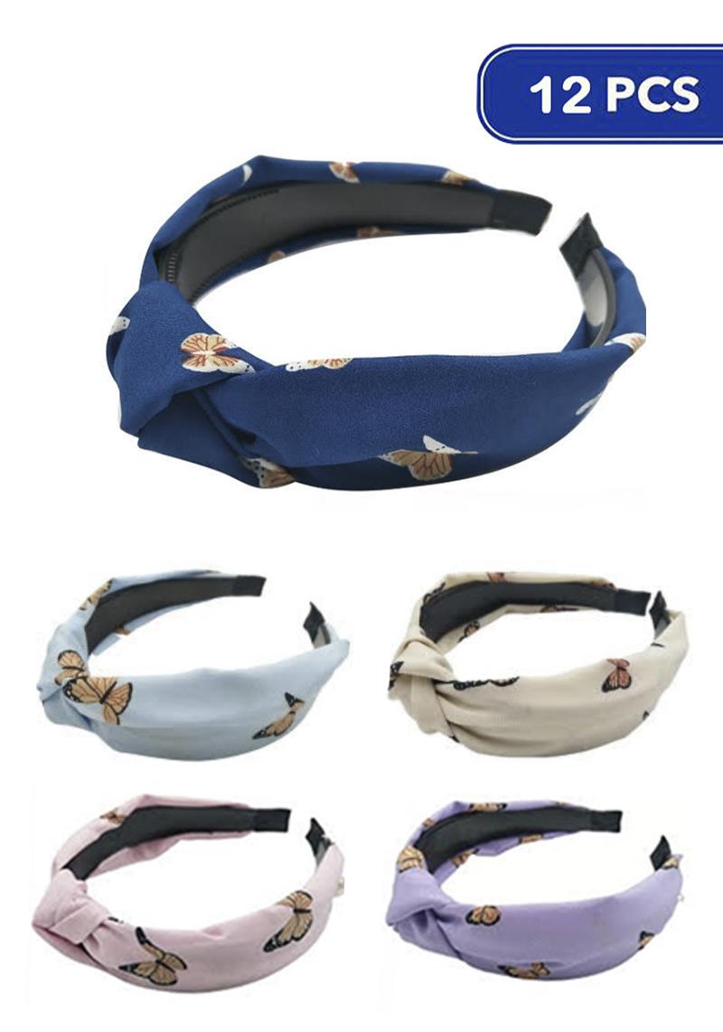 FASHION BUTTERFLY PRINT HEADBAND (12 UNITS)