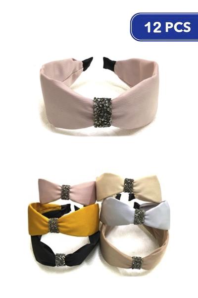 MID GLITTER BAND SATIN HEADBAND (12 UNITS)