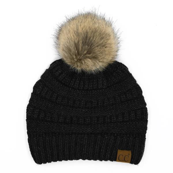 CC SNUGGLY SOFT YARN POMPOM BEANIE