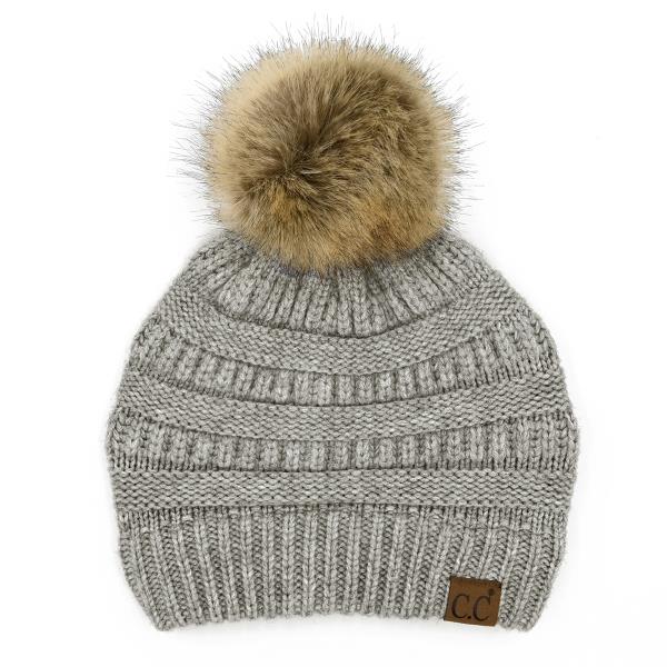 CC SNUGGLY SOFT YARN POMPOM BEANIE