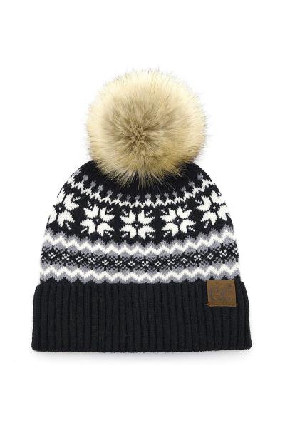 CC NORDIC FAIR ISLE POM BEANIE HAT