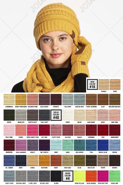 C.C Slouchy Thick Warm Cap Hat Skully Color Cable Knit Beanie