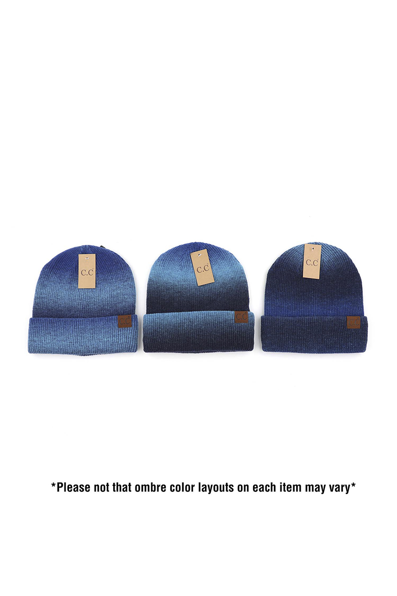 CC HAT MULTI COLOR OMBRE CUFF BEANIES HAT