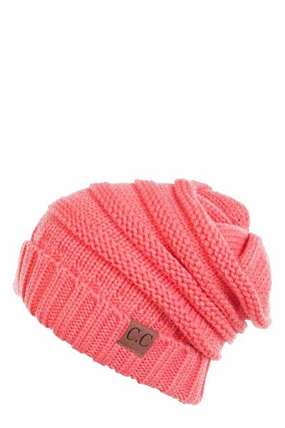 OVER SIZED SLOUCHY RIBBED BAENIE HAT