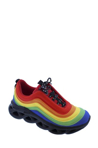 CUTE MULTI COLORED STRIPES JELLY TENNIS SNEAKERS