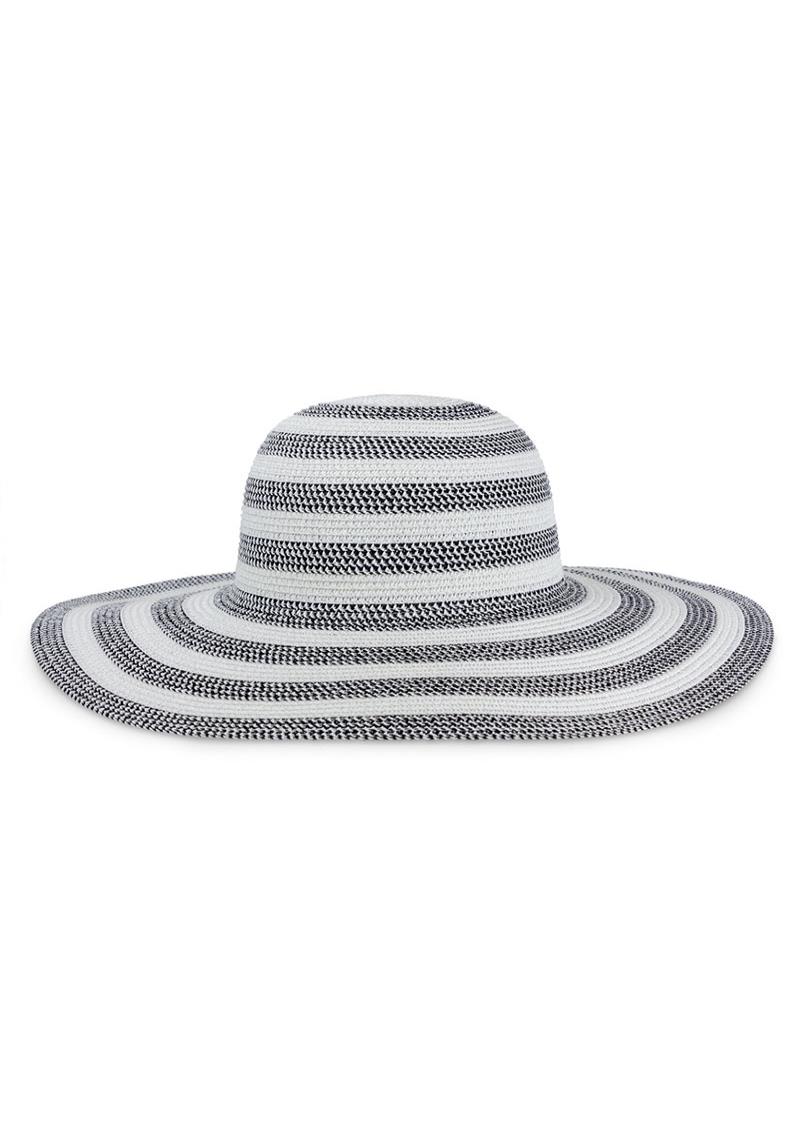 FASHION STRIPE STRAW SUN FLOPPY HAT