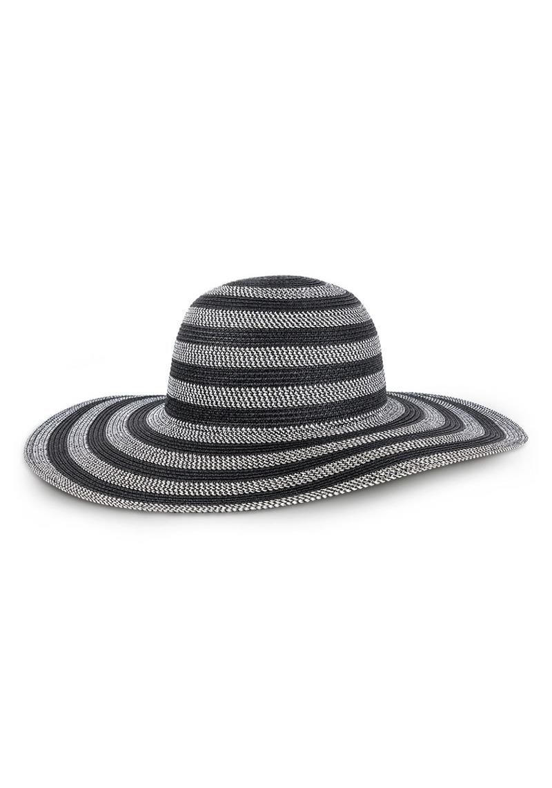FASHION STRIPE STRAW SUN FLOPPY HAT