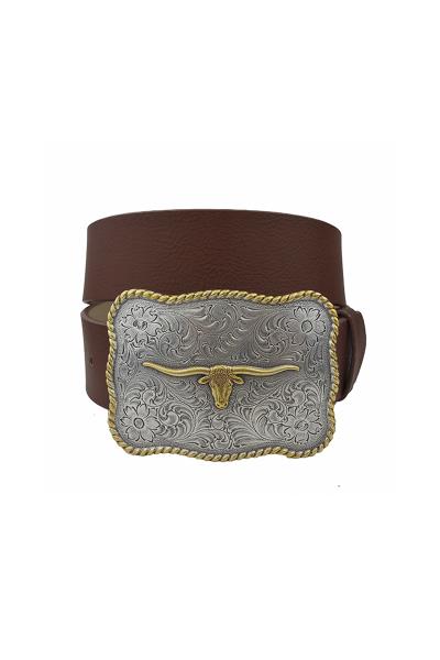 WESTERN LONGHORN BUCKLE BELT