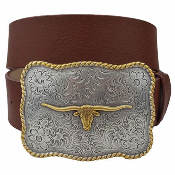 WESTERN LONGHORN BUCKLE BELT
