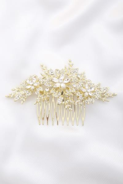 FLOWER RHINESTONE BRIDAL HAIR COMB