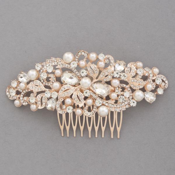 RHINESTONE PEARL BRIDAL COMB