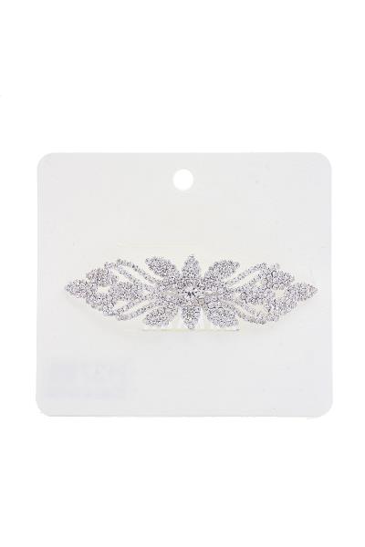LEAF PATTERN RHINESTONE HAIR COMB