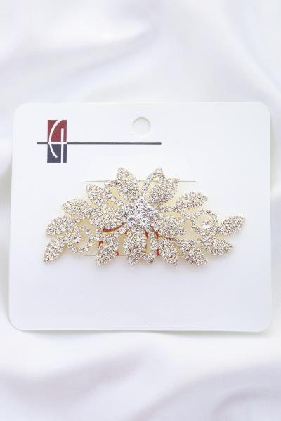 FLOWER PATTERN RHINESTONE HAIR COMB