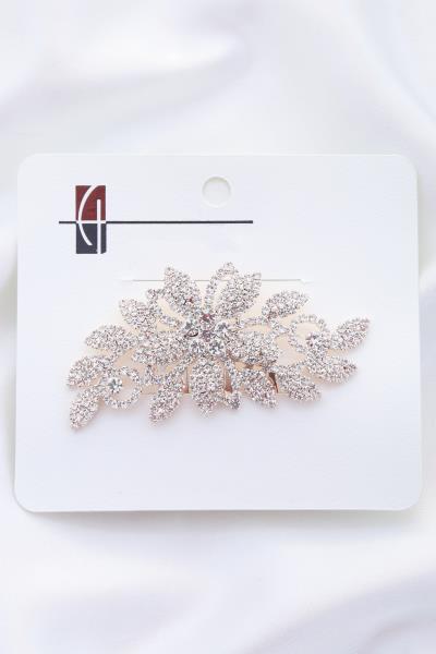 FLOWER PATTERN RHINESTONE HAIR COMB