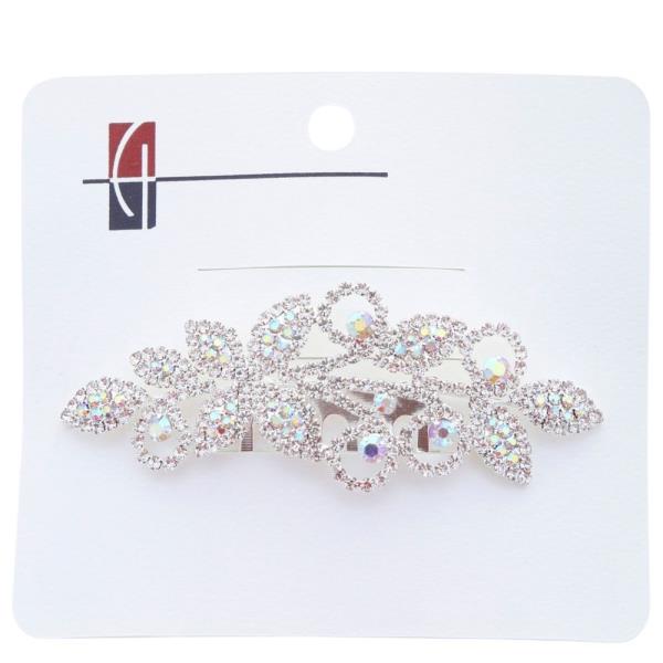 FLORAL PATTERN RHINESTONE HAIR COMB