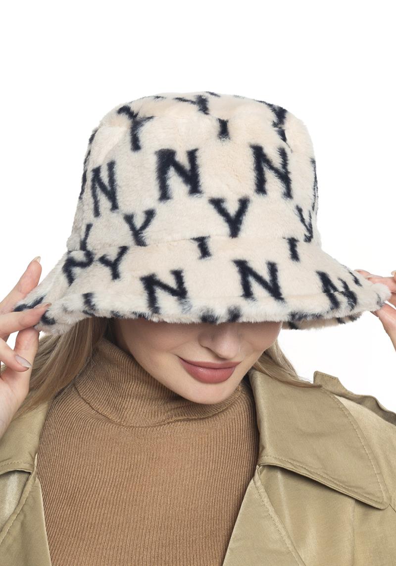 FASHION FAUX FUR NY BUCKET HAT