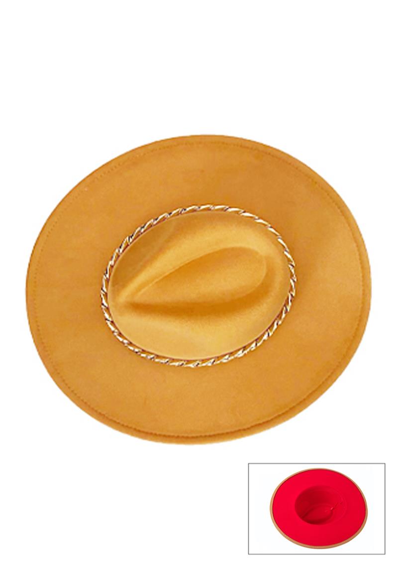 FASHION METAL CHAIN STRAP FEDORA
