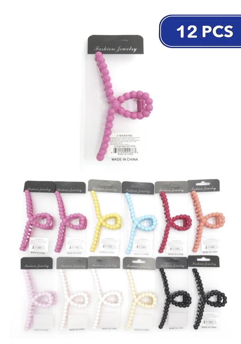 FASHION COLORFUL BUTTERFLY HAIR CLAW JAW CLIPS (12 UNITS)
