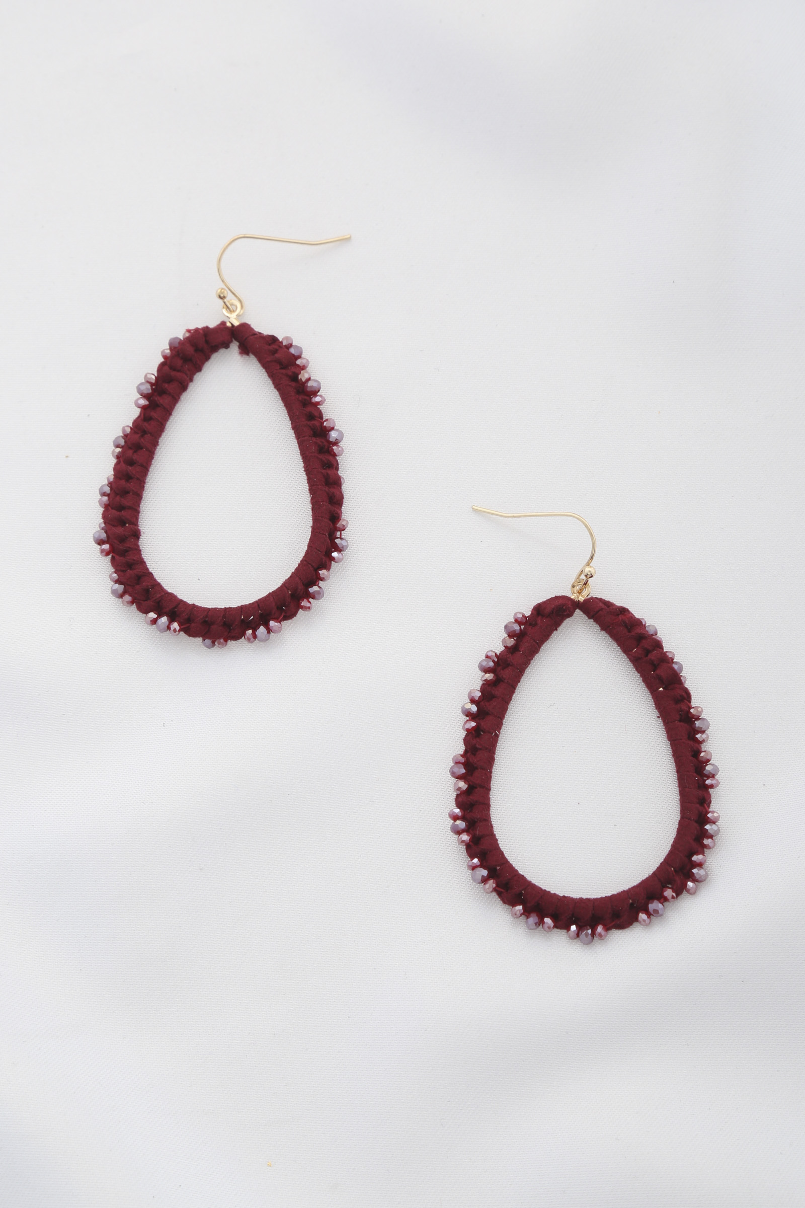 TEARDROP BEADED DANGLE EARRING