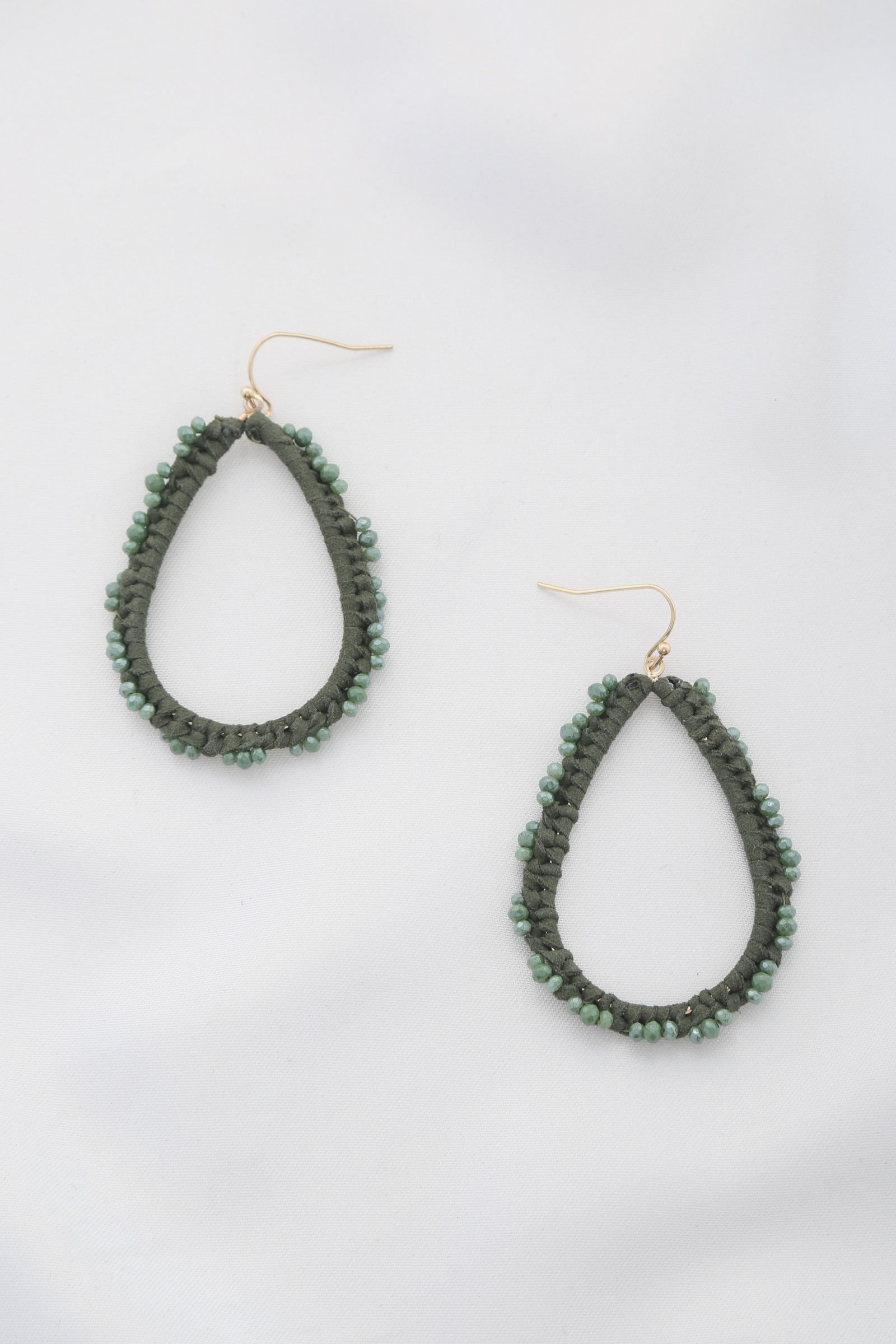 TEARDROP BEADED DANGLE EARRING