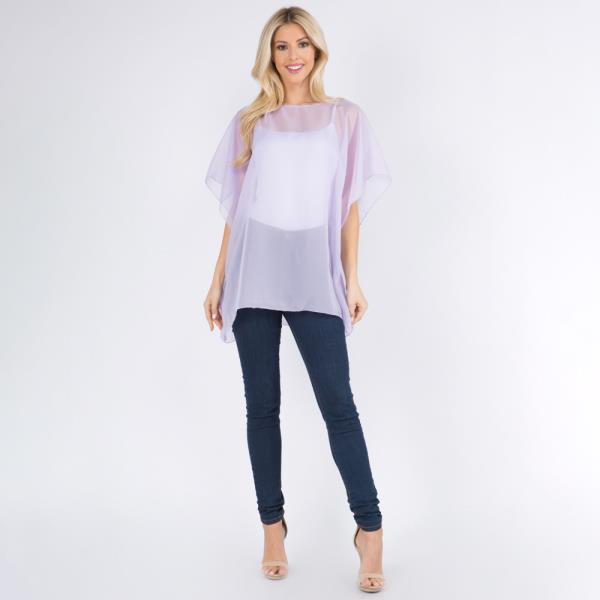 SOLID CHIFFON PONCHO