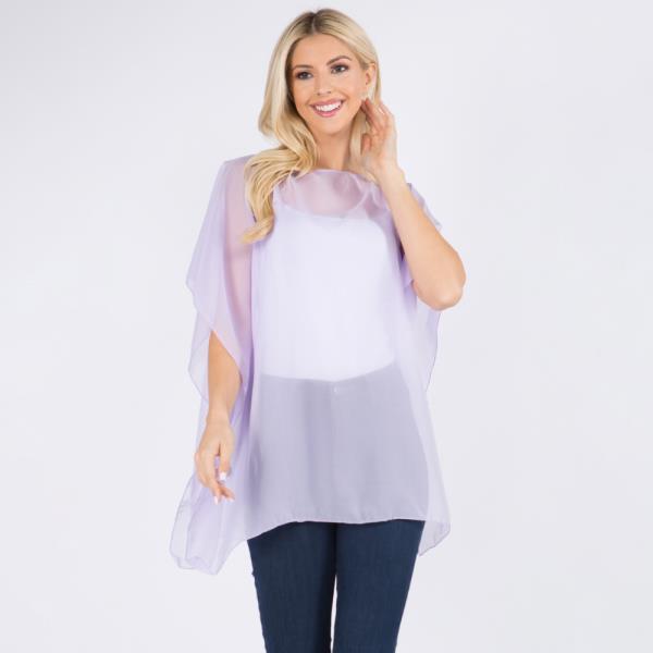 SOLID CHIFFON PONCHO