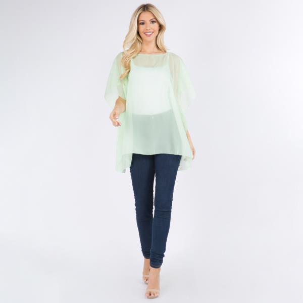 SOLID CHIFFON PONCHO