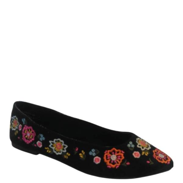 EMBROIDERED FLORAL BALLET FLAT