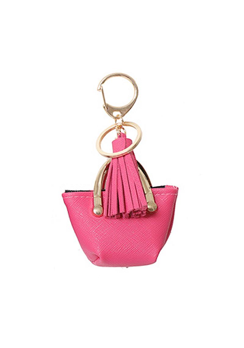 SMOOTH MINI TASSEL TOTE BAG KEY CHAIN