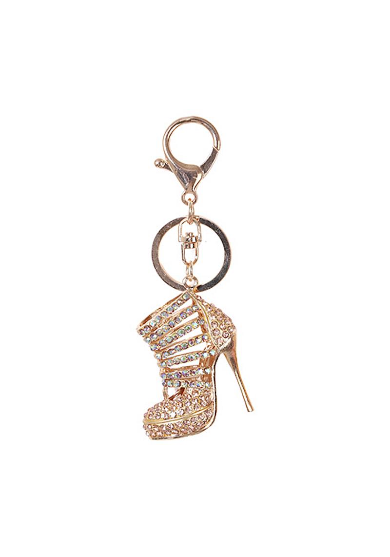 RHINESTONE METAL CHIC HEEL KEY CHAIN