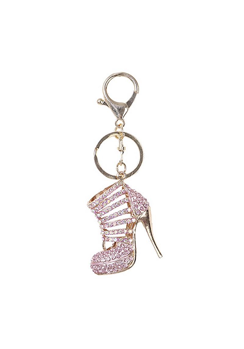 RHINESTONE METAL CHIC HEEL KEY CHAIN